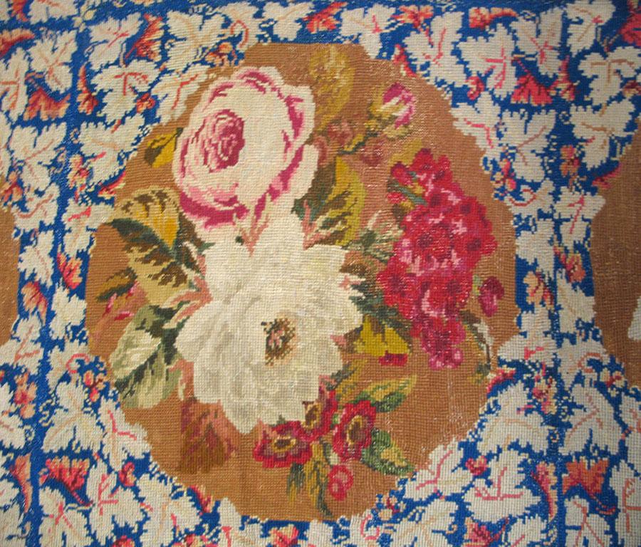 Late 19th Century 19th Century English Victorian Needlepoint Carpet ( 6' x 6' - 185 x 185 ) For Sale