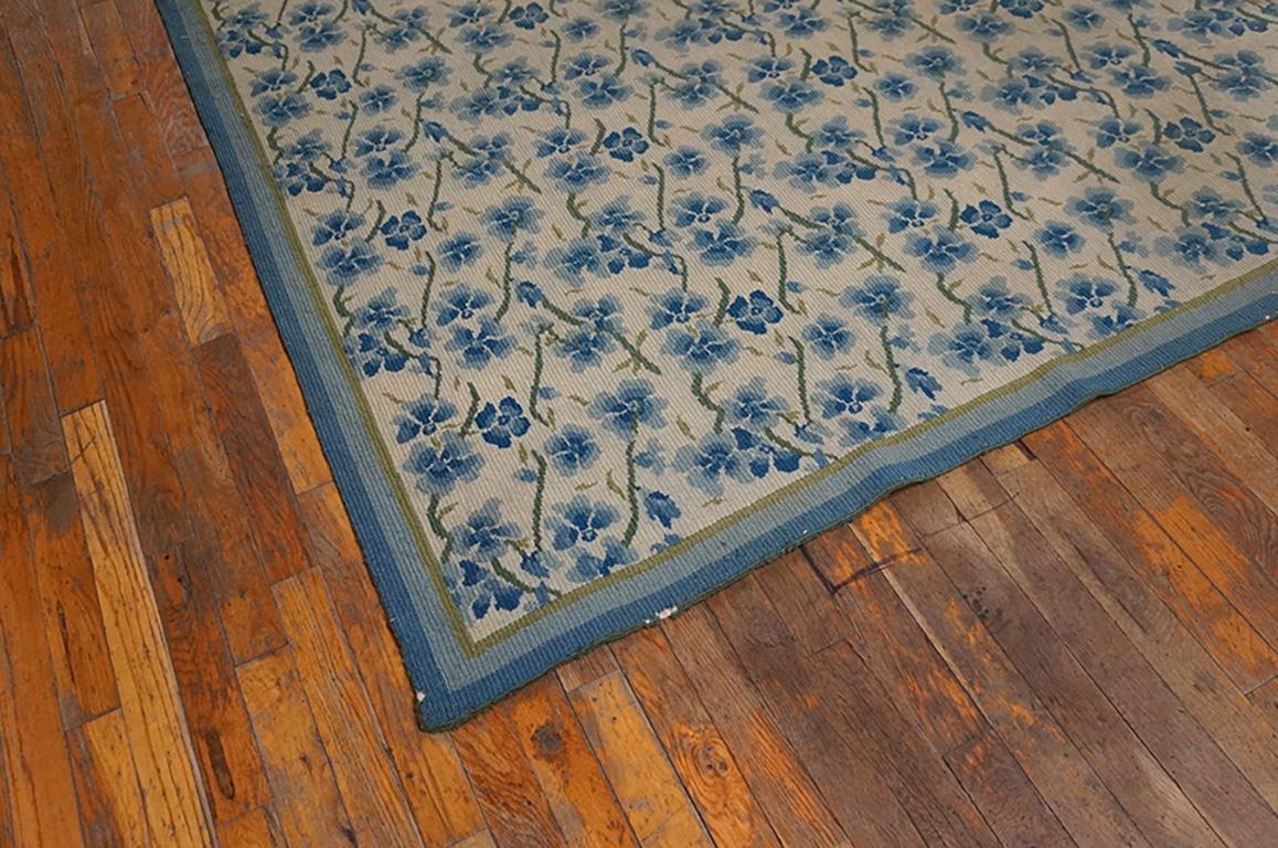 Antique European needlepoint rug, size: 10'0