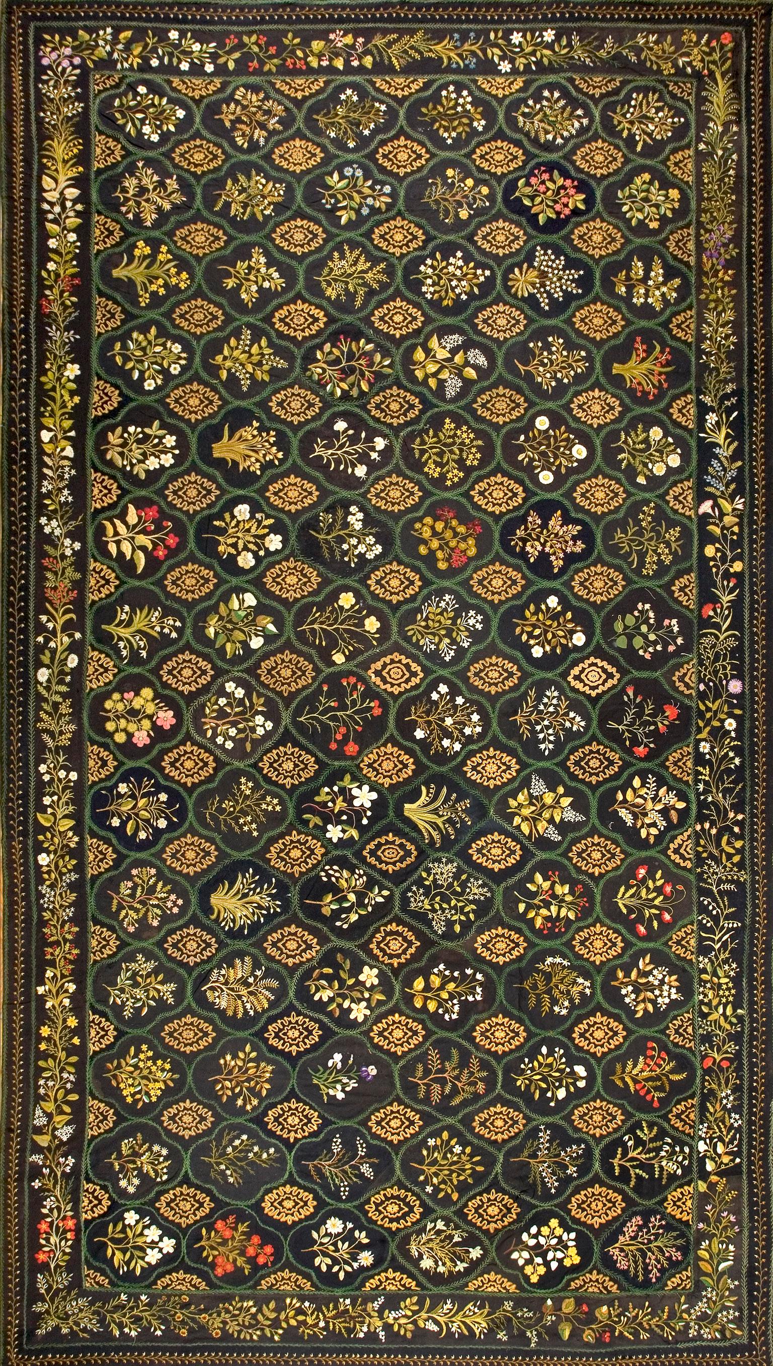 antique english needlework rug