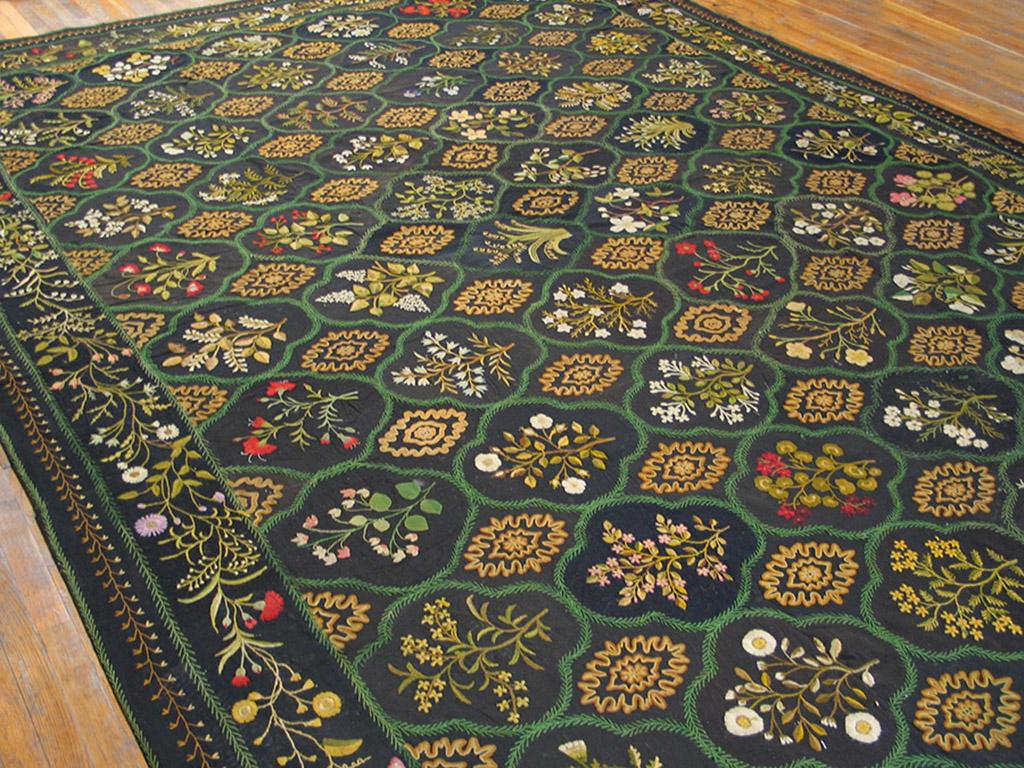 Needlepoint Antique English Needlework Carpet 10'6