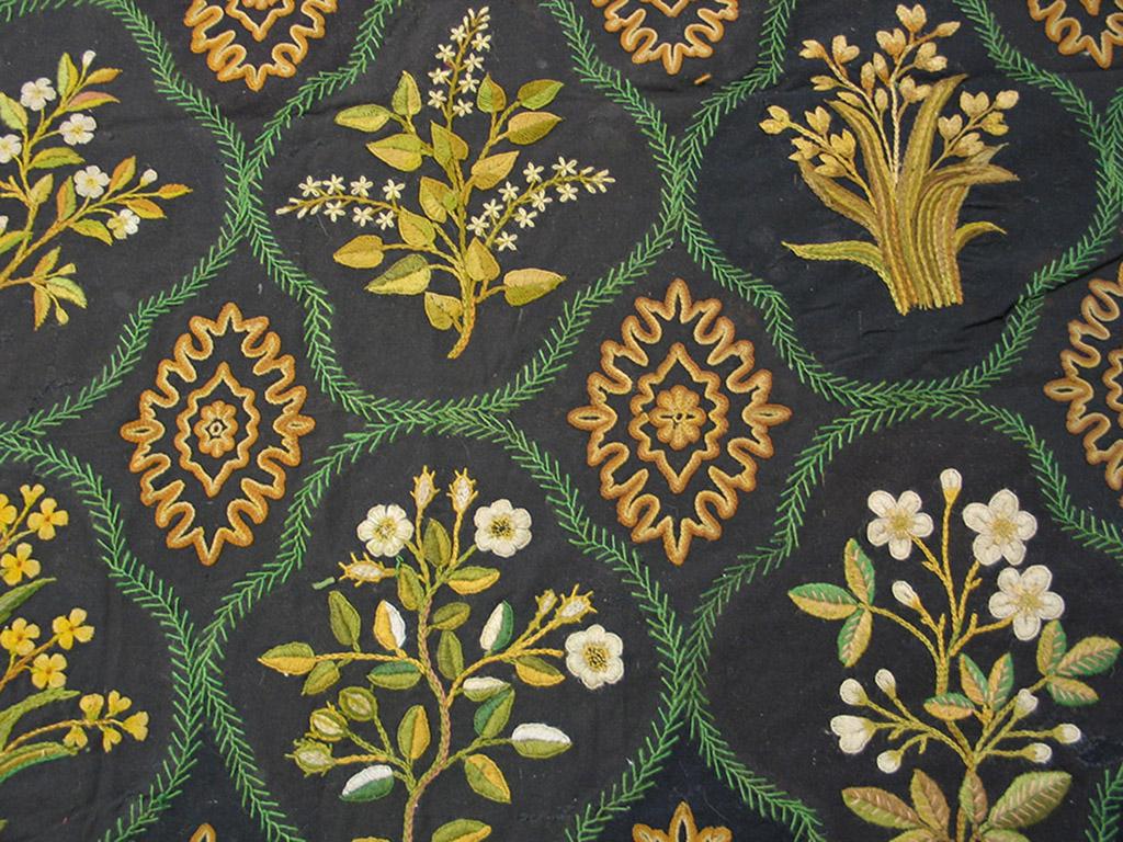 Wool Antique English Needlework Carpet 10'6