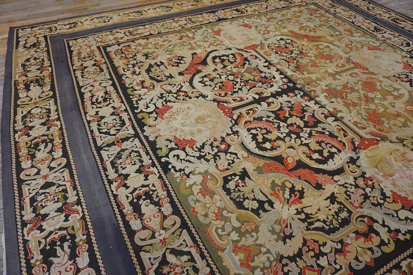19th Century French Needlepoint Carpet ( 11' x 11' - 335 x 335 ) For Sale 5