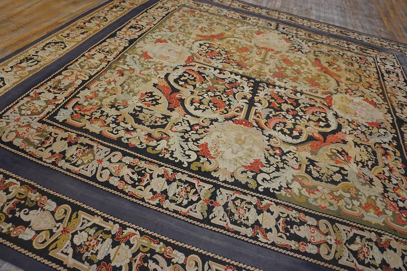 Hand-Knotted 19th Century French Needlepoint Carpet ( 11' x 11' - 335 x 335 ) For Sale