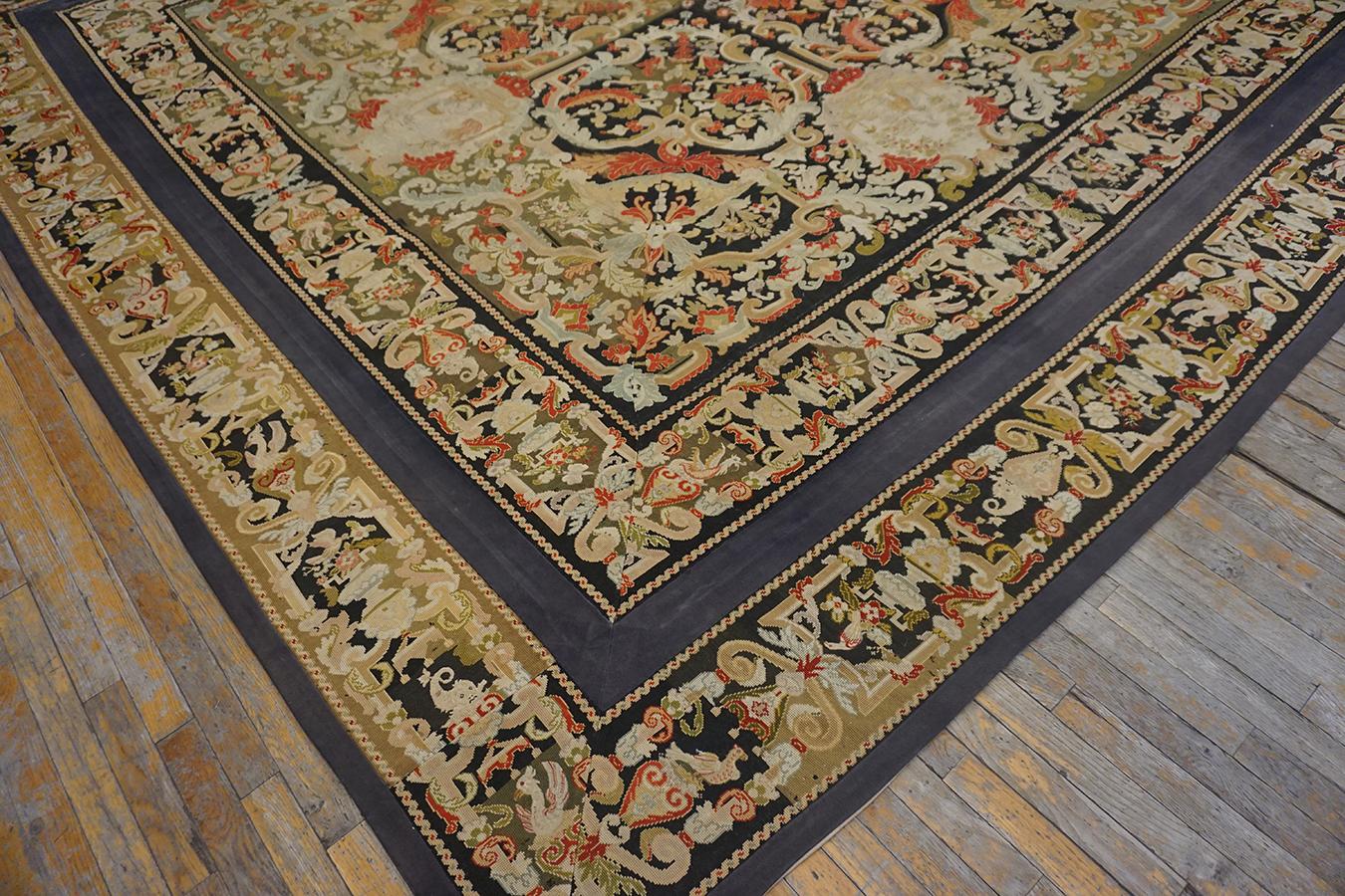 Wool 19th Century French Needlepoint Carpet ( 11' x 11' - 335 x 335 ) For Sale
