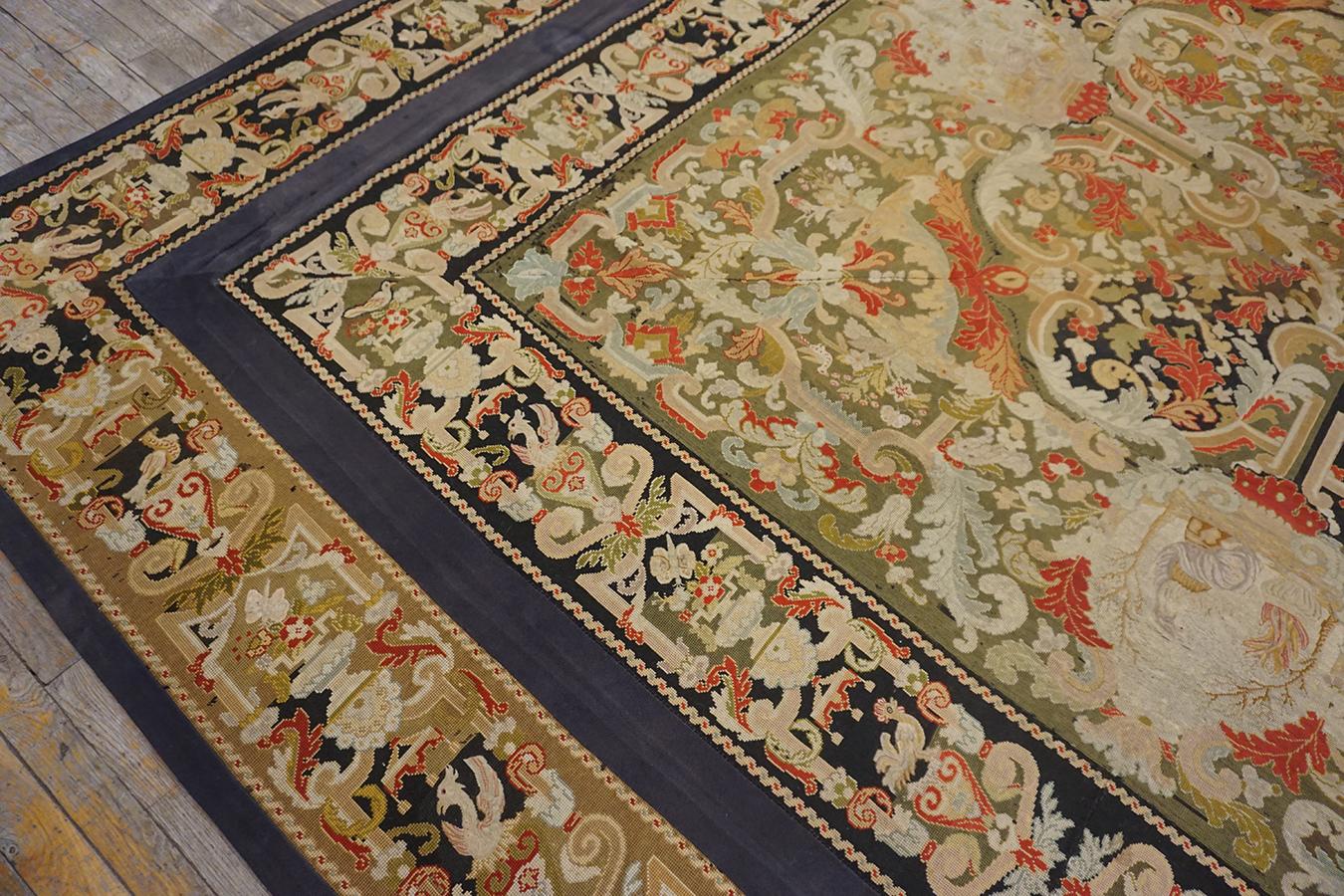 19th Century French Needlepoint Carpet ( 11' x 11' - 335 x 335 ) For Sale 3
