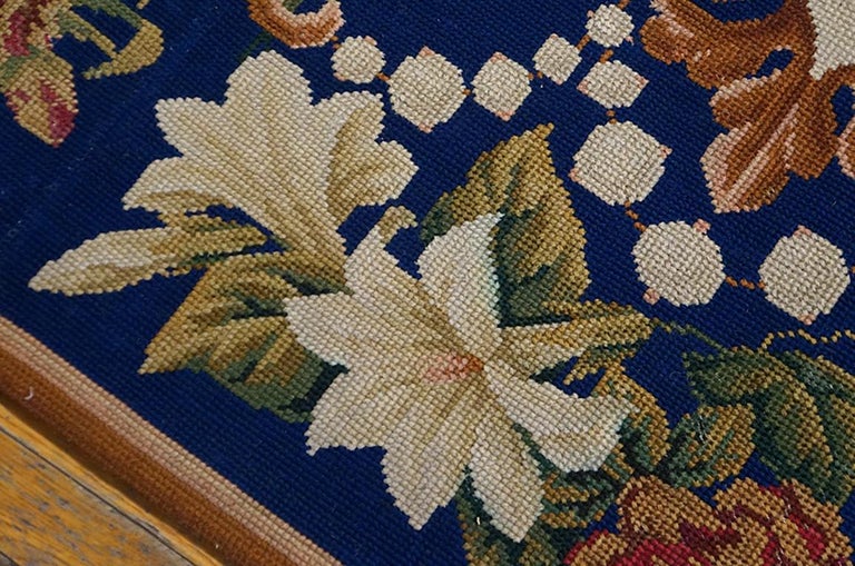 Antique European Needlepoint Rug For Sale at 1stDibs