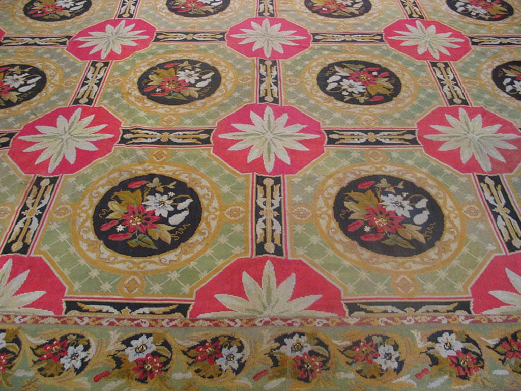 19th Century French Needlepoint Carpet 13'6