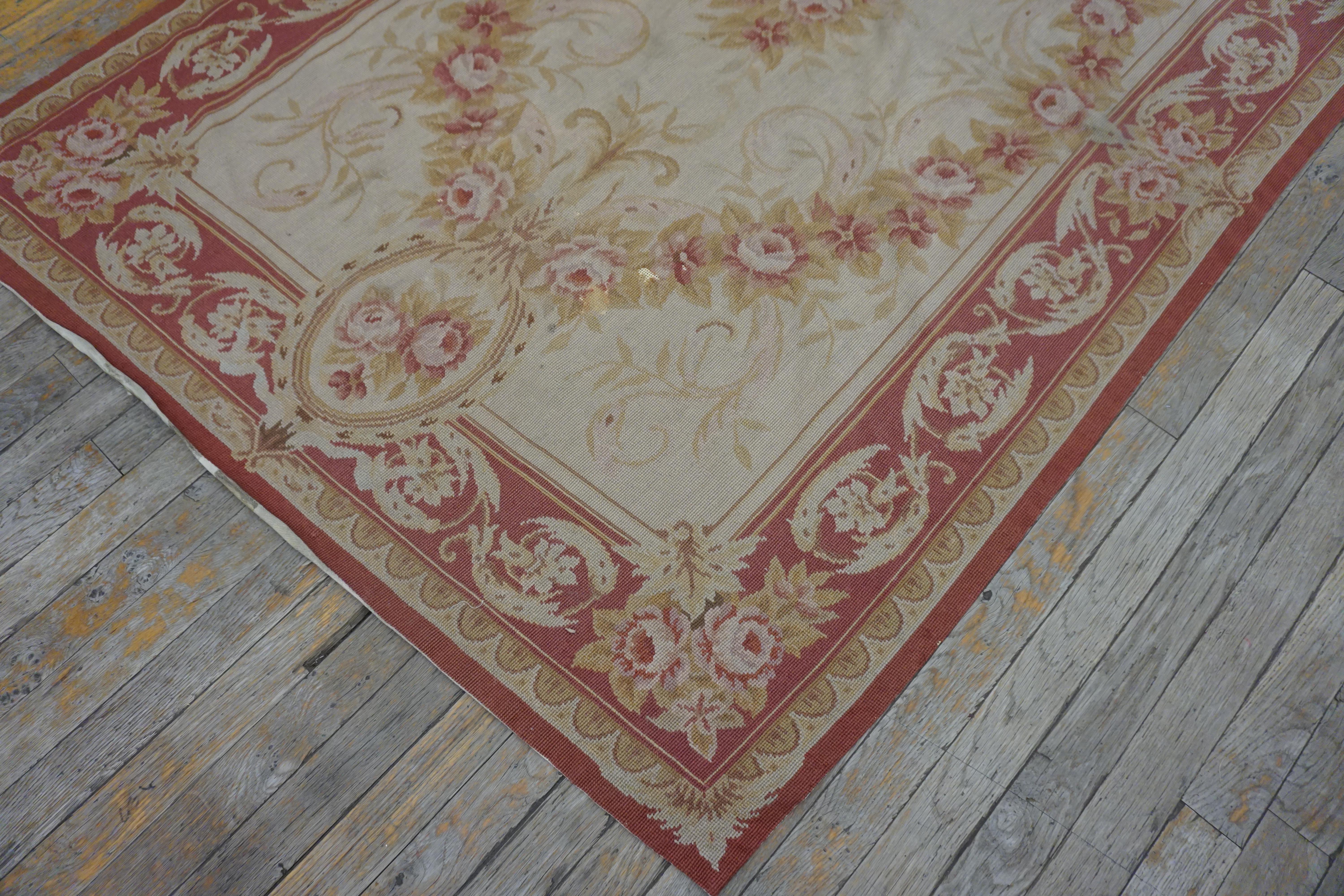 Chinese Antique European Needlepoint Rug For Sale