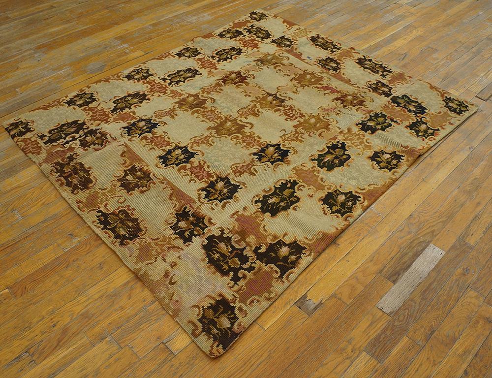 Antique European needlepoint rug, size: 4'8