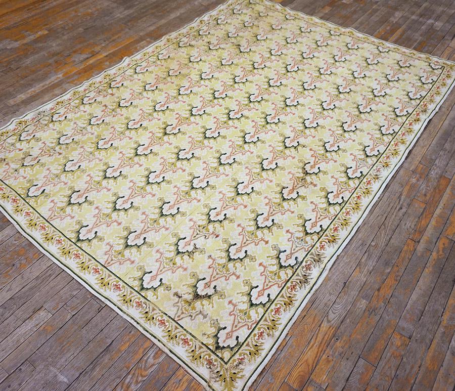 Hand-Woven 19th Century French Needlepoint Carpet ( 8' x 10'2