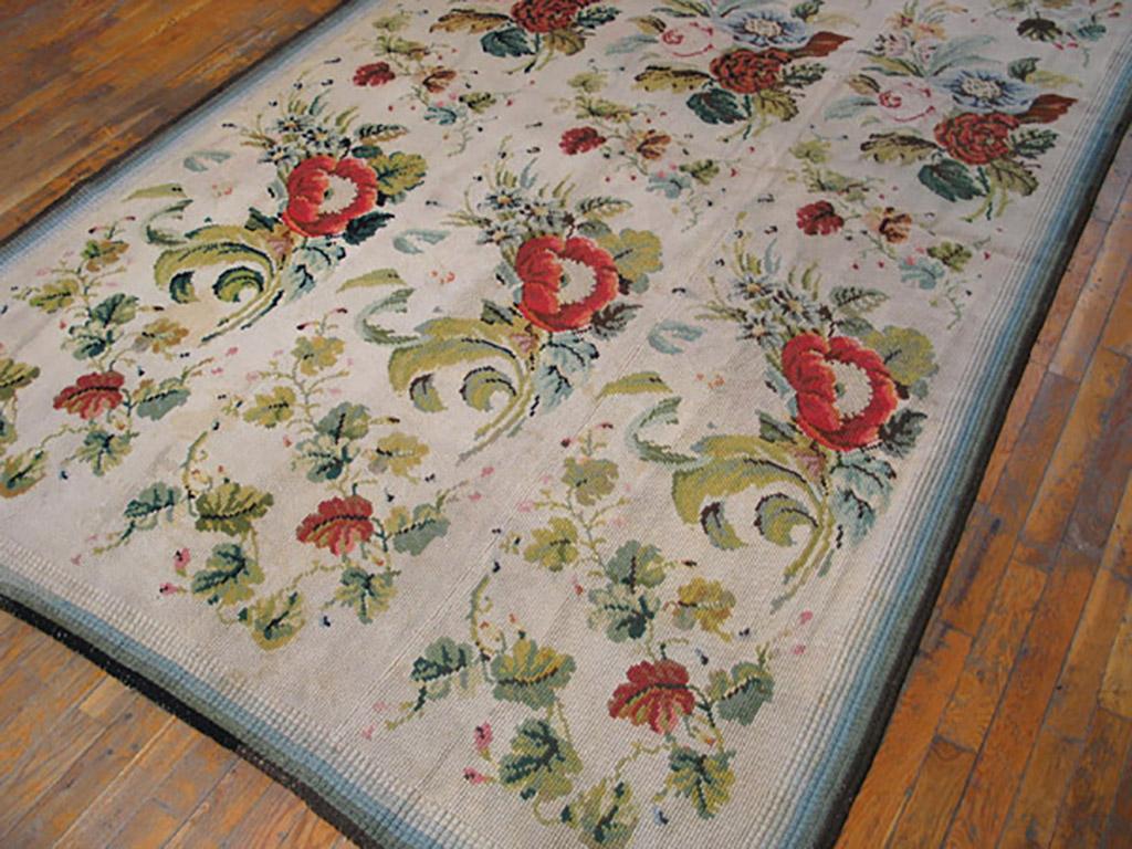 Englischer Gobelinstickerei-Teppich aus dem 19. Jahrhundert ( 5'9