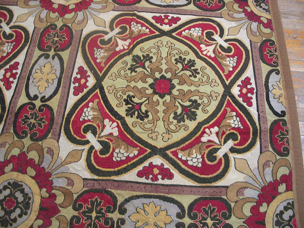 Wool 19th Century English Needlepoint Carpet ( 6'4