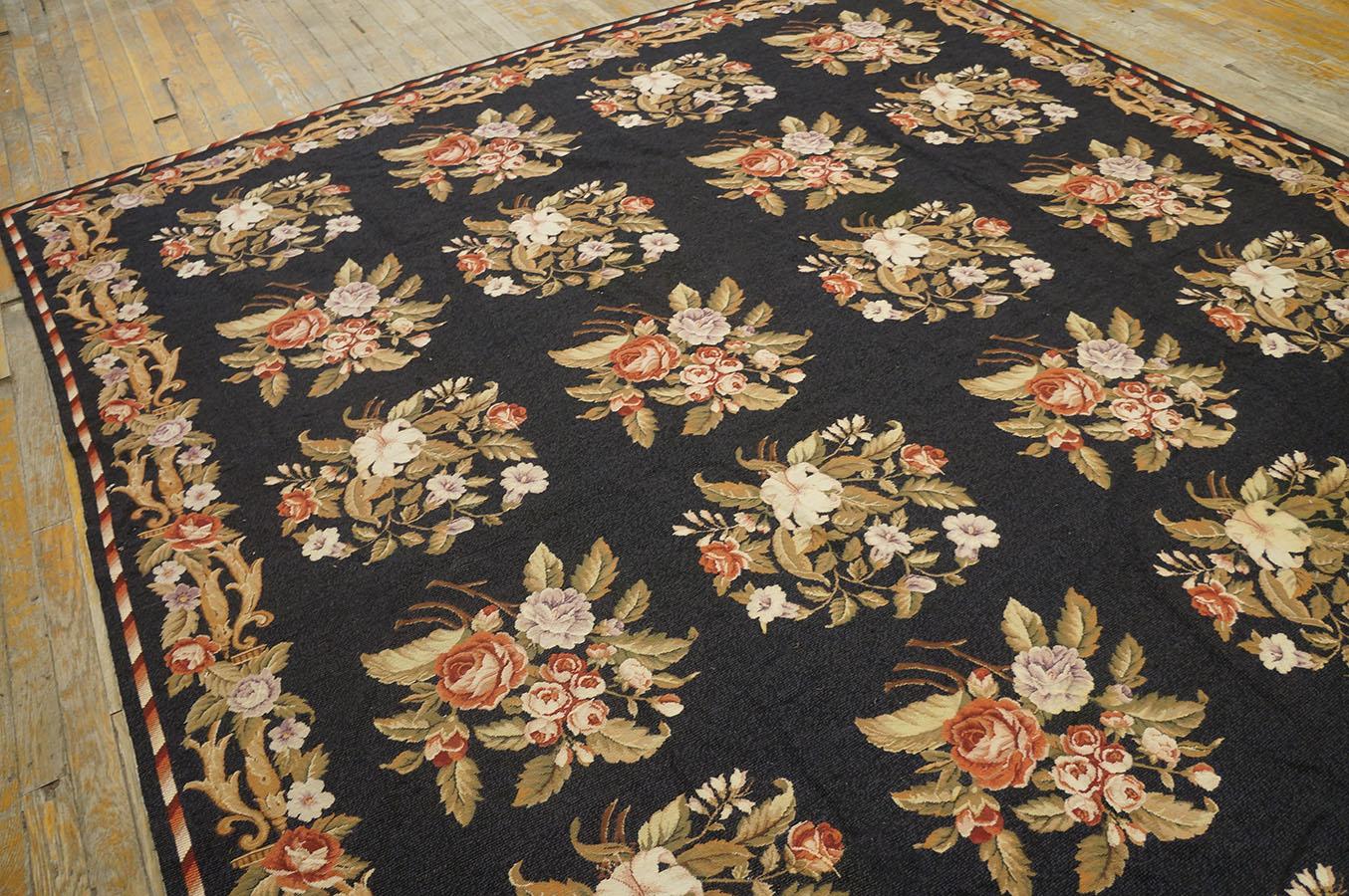 1980s Vintage Needlepoint Carpet ( 7'10'' x 9'6''- 240 x 290 ) For Sale 3