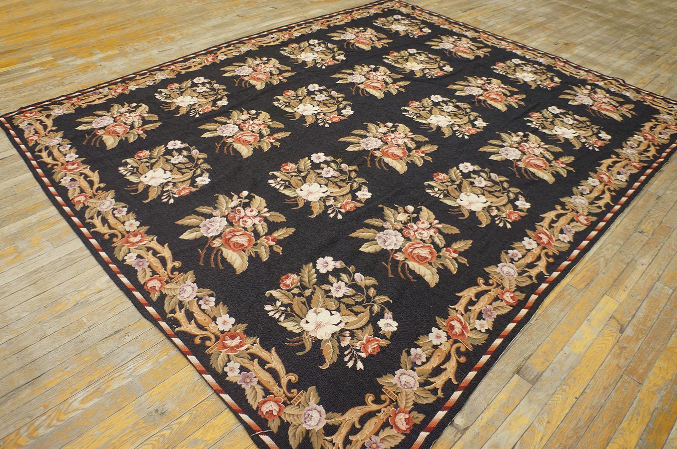 French Provincial 1980s Vintage Needlepoint Carpet ( 7'10'' x 9'6''- 240 x 290 ) For Sale