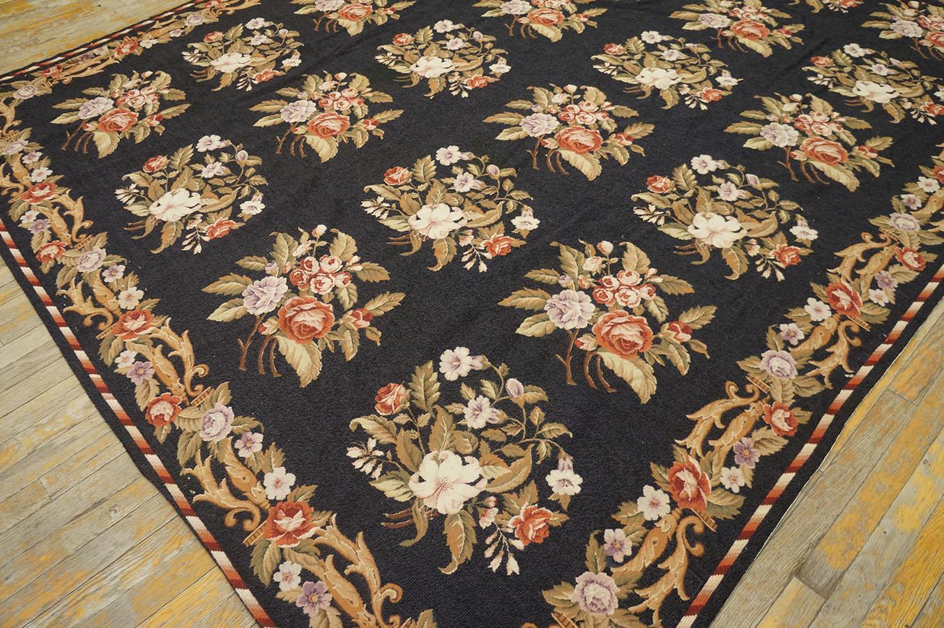Chinese 1980s Vintage Needlepoint Carpet ( 7'10'' x 9'6''- 240 x 290 ) For Sale