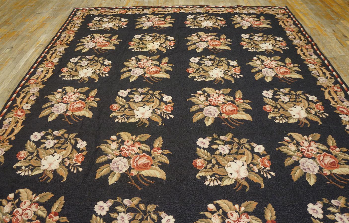 Hand-Woven 1980s Vintage Needlepoint Carpet ( 7'10'' x 9'6''- 240 x 290 ) For Sale