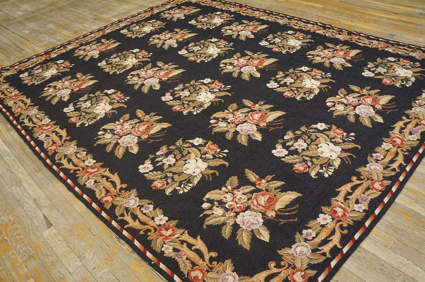 Late 20th Century 1980s Vintage Needlepoint Carpet ( 7'10'' x 9'6''- 240 x 290 ) For Sale