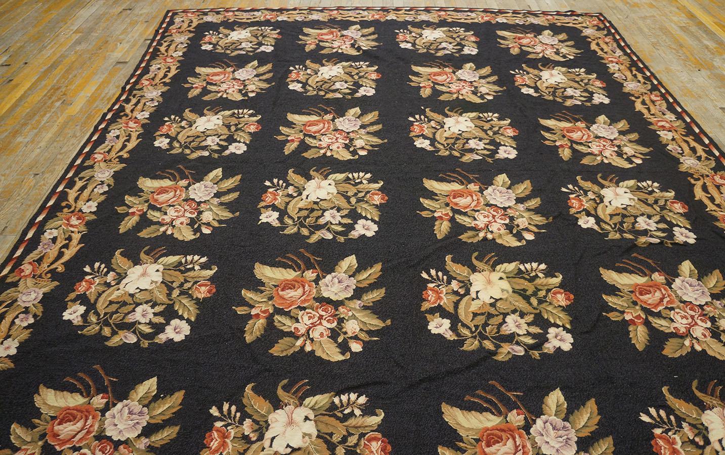 1980s Vintage Needlepoint Carpet ( 7'10'' x 9'6''- 240 x 290 ) For Sale 2
