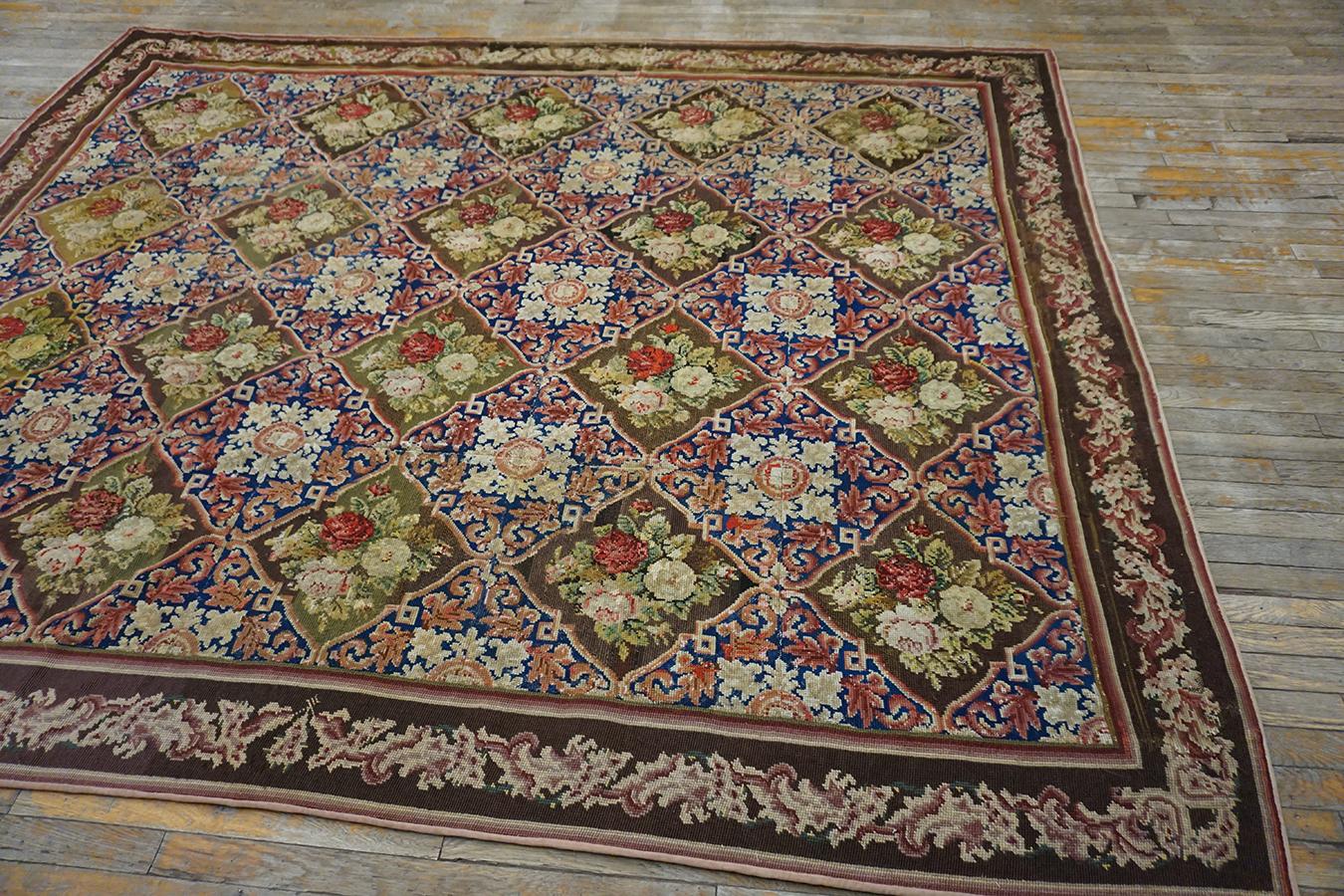 19th Century English Needlepoint Carpet ( 7'6
