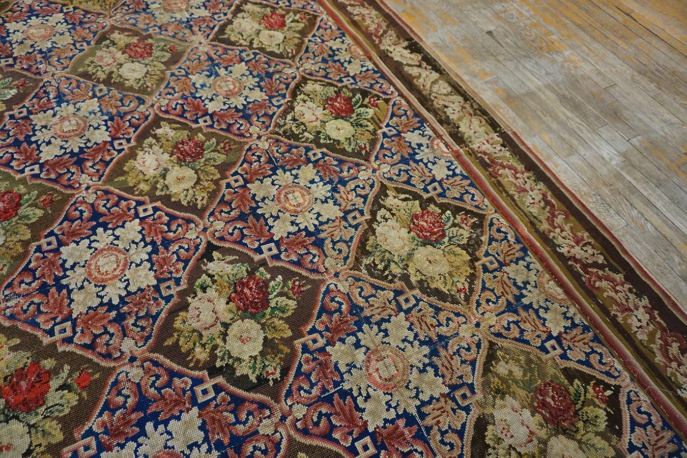 19th Century English Needlepoint Carpet ( 7'6