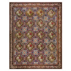 Englischer Gobelinstickerei-Teppich aus dem 19. Jahrhundert ( 7'6" x 9'3" - 230 x 282")