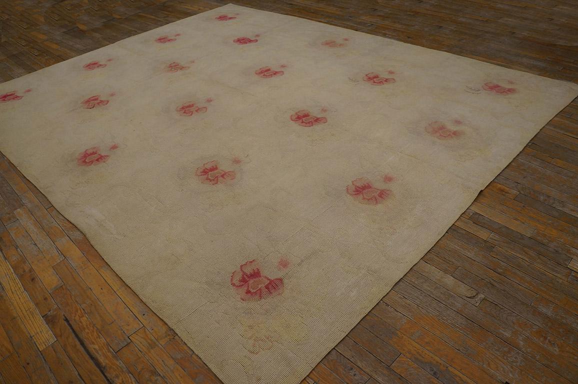 Antique European needlepoint rug, size: 8'2