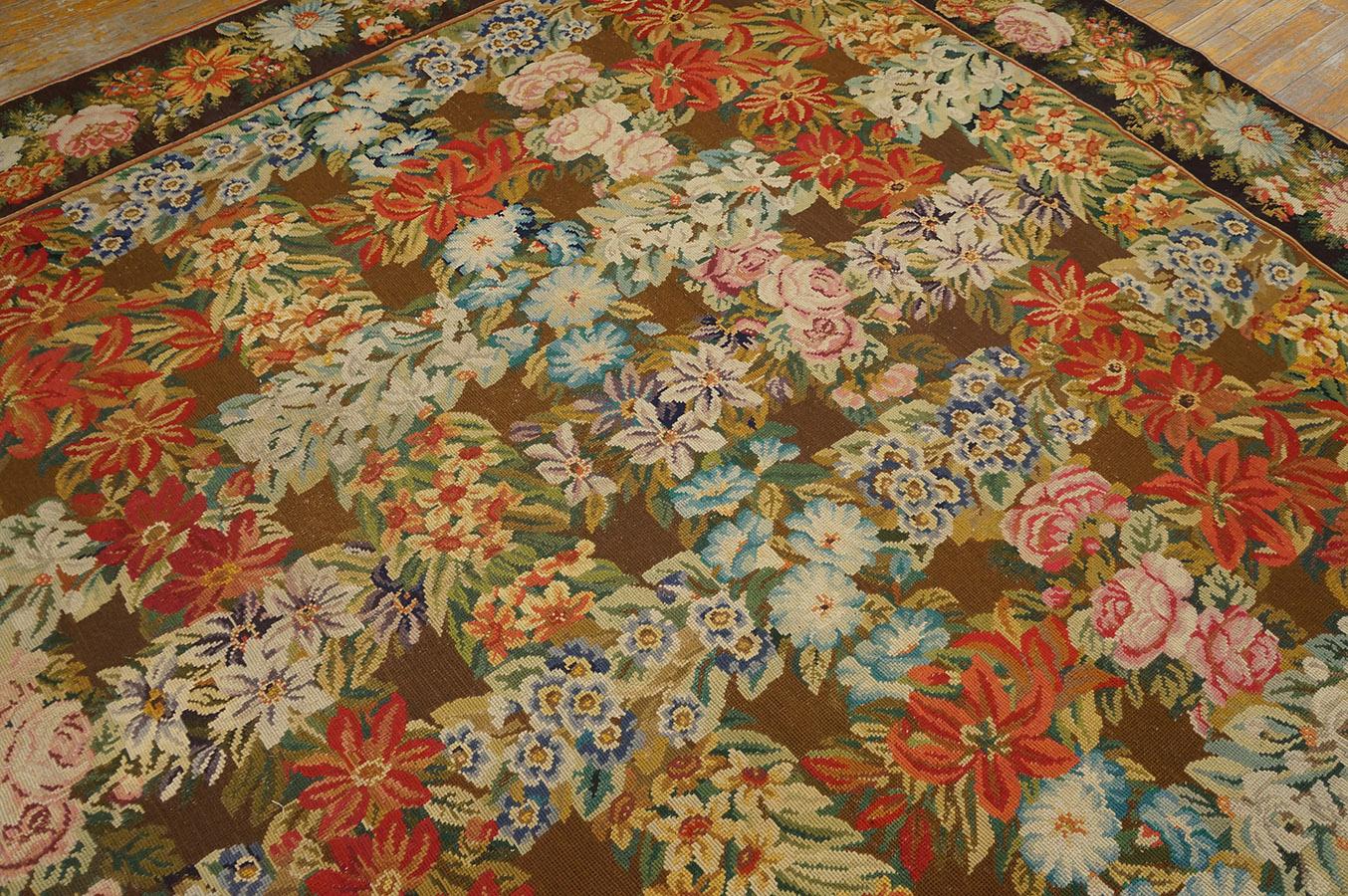  Mid 19th Century English Needlepoint Carpet ( 8'6