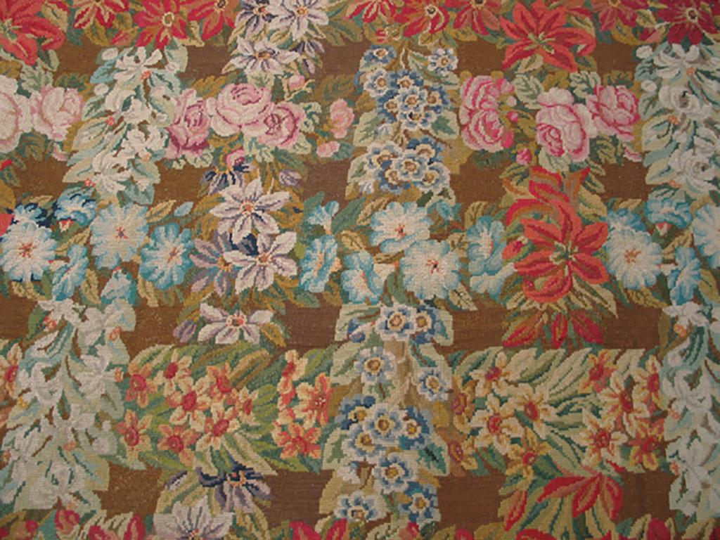 Mid-19th Century  Mid 19th Century English Needlepoint Carpet ( 8'6