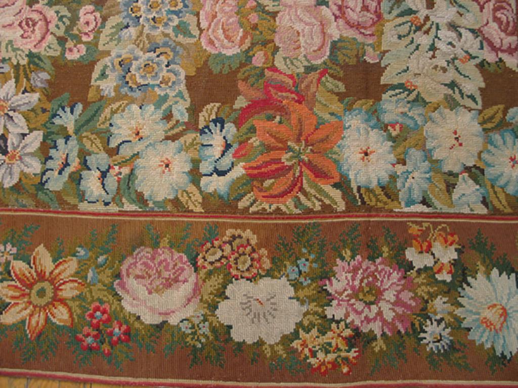 Wool  Mid 19th Century English Needlepoint Carpet ( 8'6