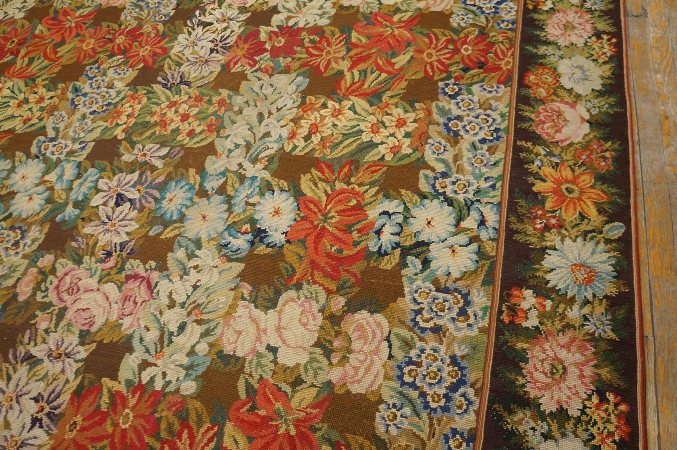  Mid 19th Century English Needlepoint Carpet ( 8'6