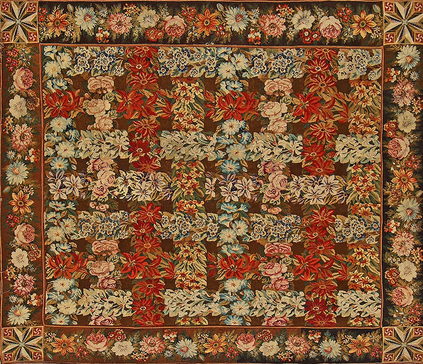  Mid 19th Century English Needlepoint Carpet ( 8'6" x 9'8"- 260 x 295 ) For Sale