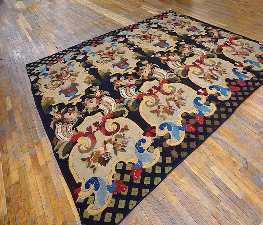 Antiker europäischer Gobelinstickerei-Teppich, 2,25 m x 2,25 m, antik (Englisch) im Angebot