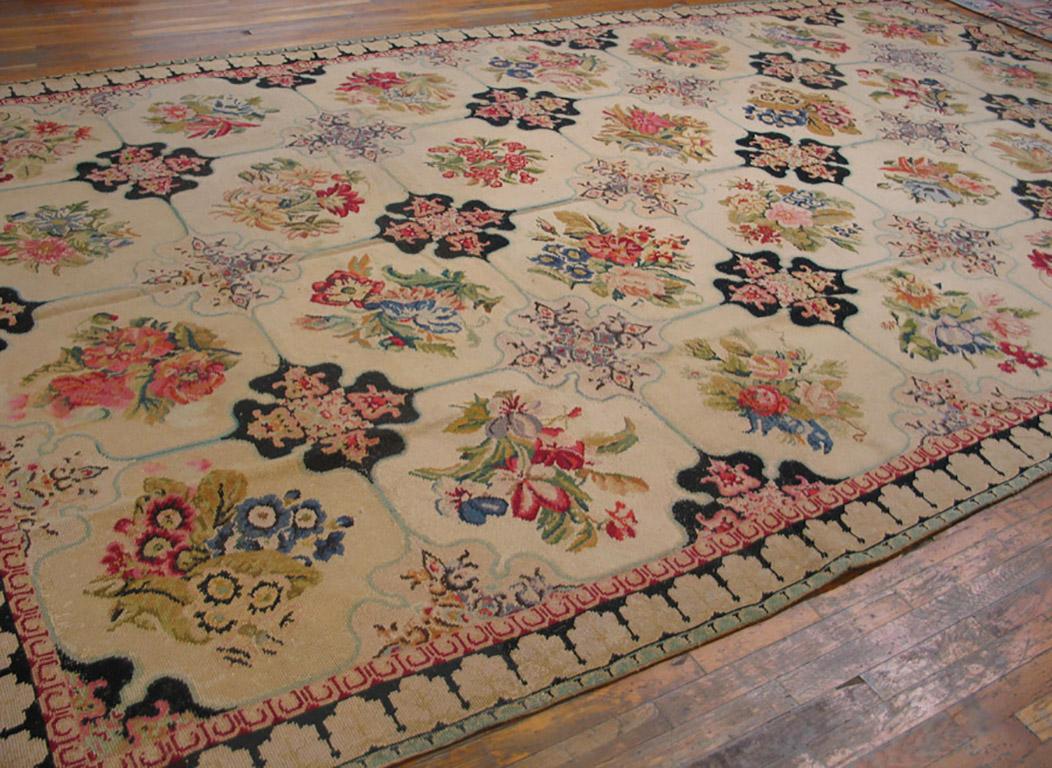 Late 19th Century 19th Century English Needlepoint Carpet ( 9' x 14'8