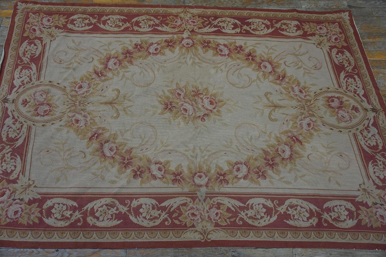 Antique European Needlepoint Rug In Good Condition For Sale In New York, NY