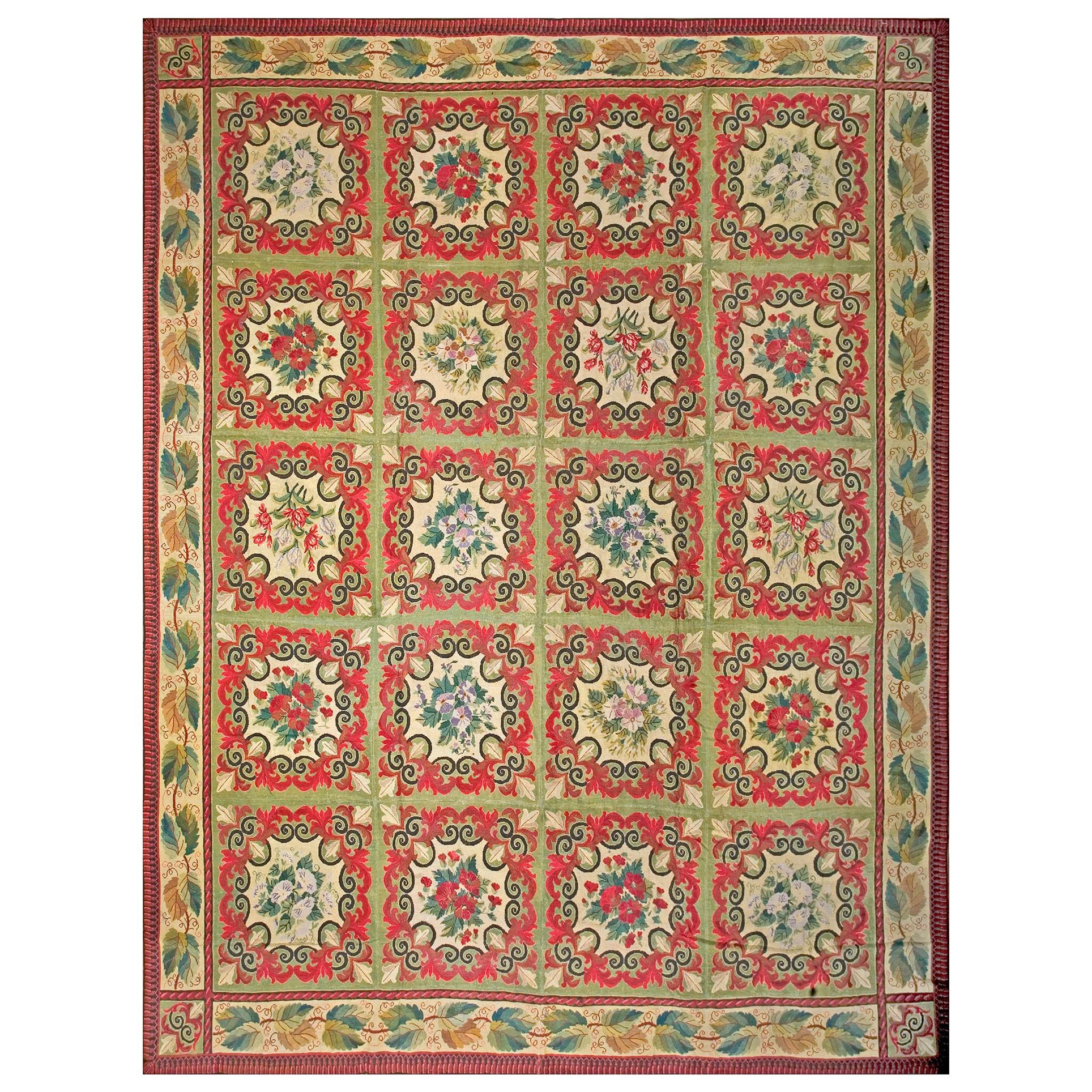 19th Century French Needlepoint Carpet ( 11'10" x 14' - 361 x 427 )