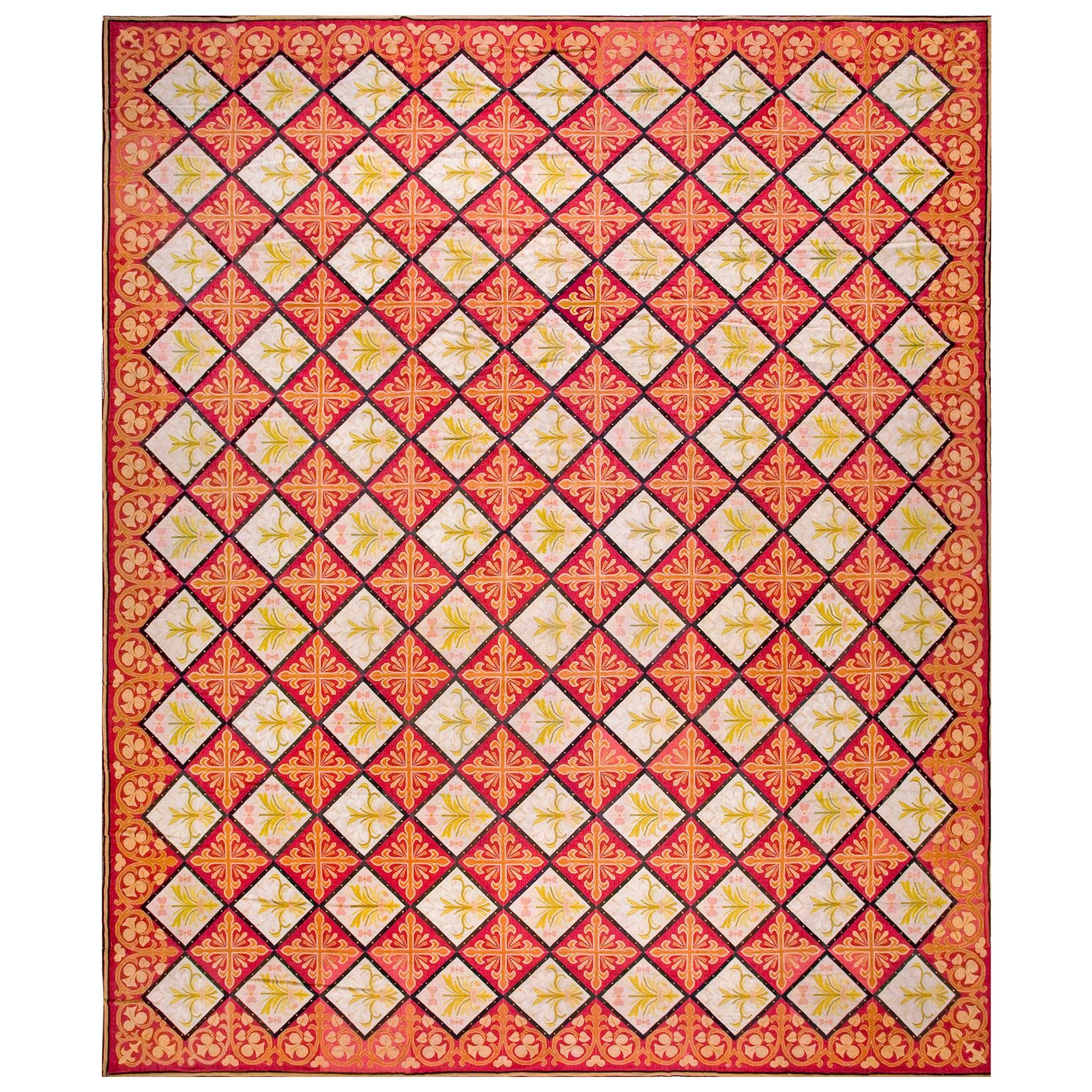 Französischer Gobelinstickerei-Teppich des 19. Jahrhunderts ( 13'8" x 16'10" - 417 x 513")