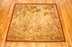 Antike europäische Nadelspitzen-Wandteppiche mit schwelgenden Höflingen:: um 1900