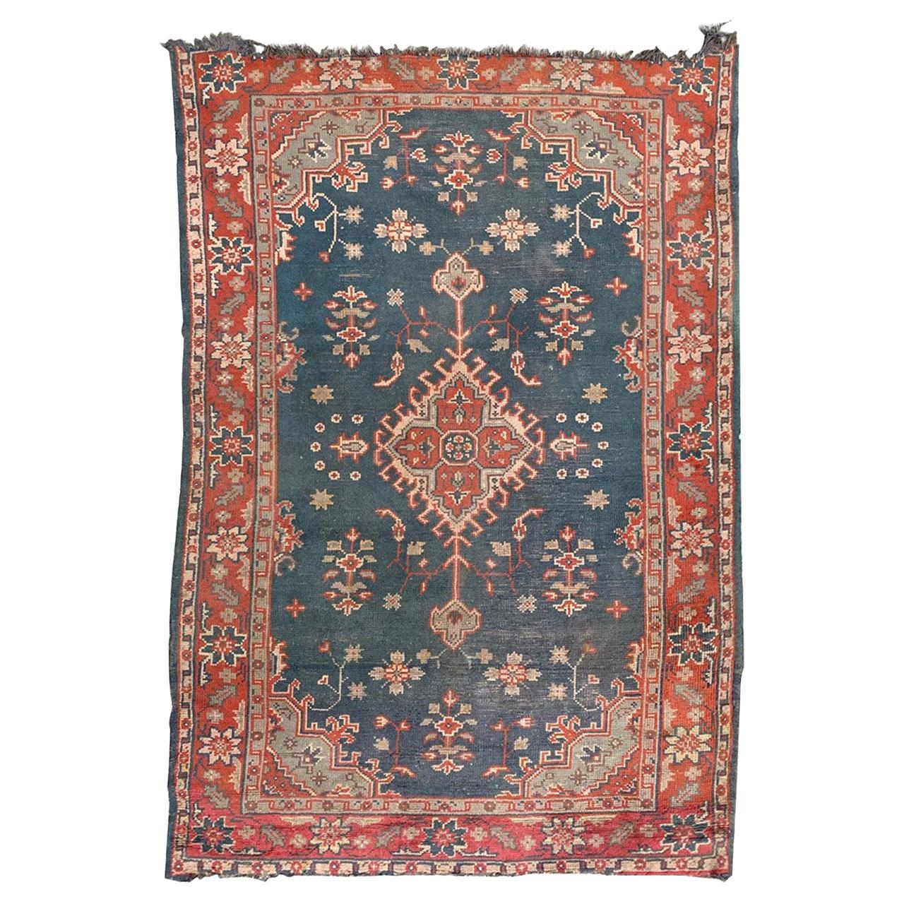 Antique European Oushak Hand Knotted Rug