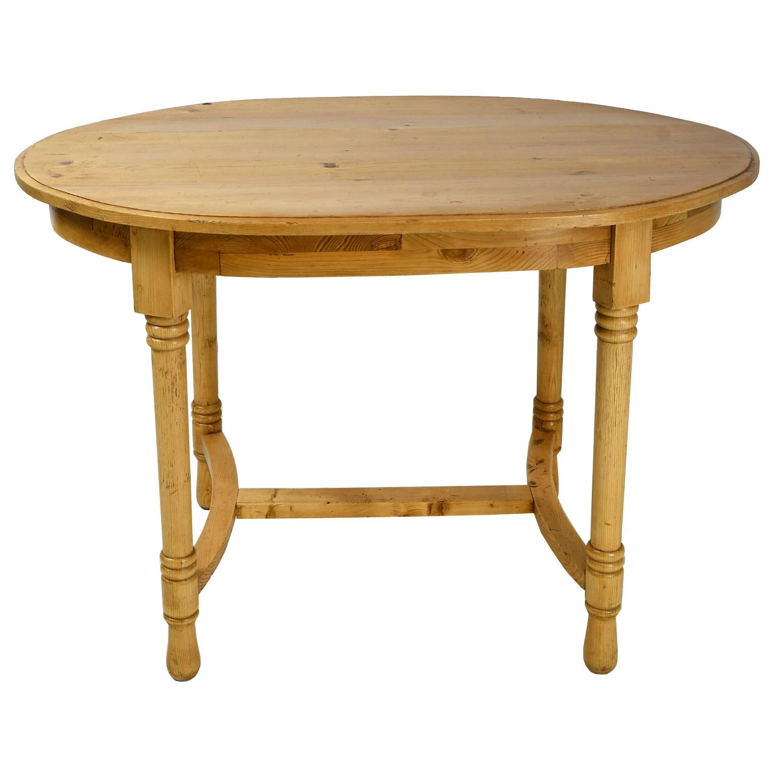 Antique European Oval Table in Pine, Danish or German, circa 1900