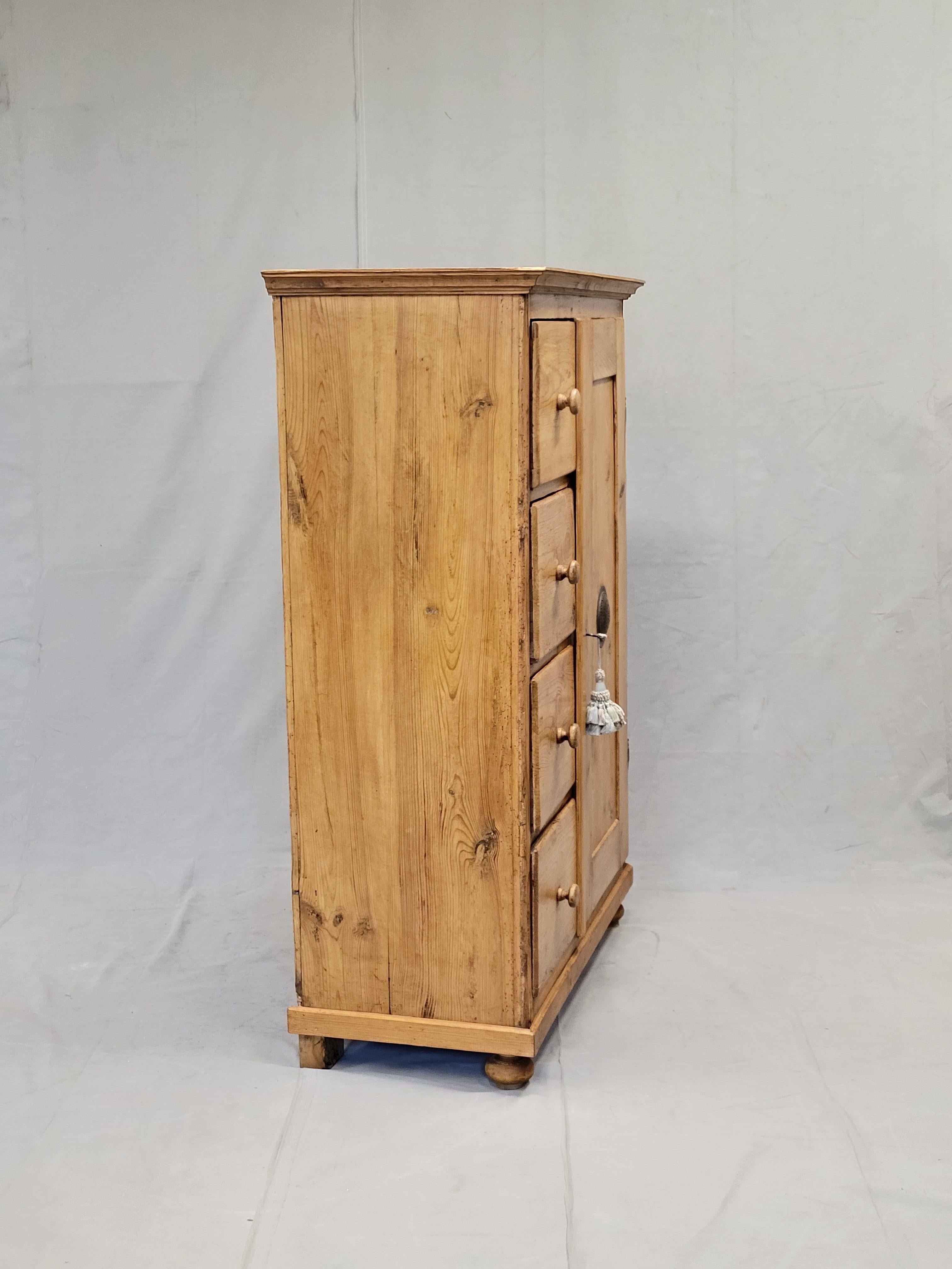 Antique European Pine Locking Pie or Larder Cabinet 5