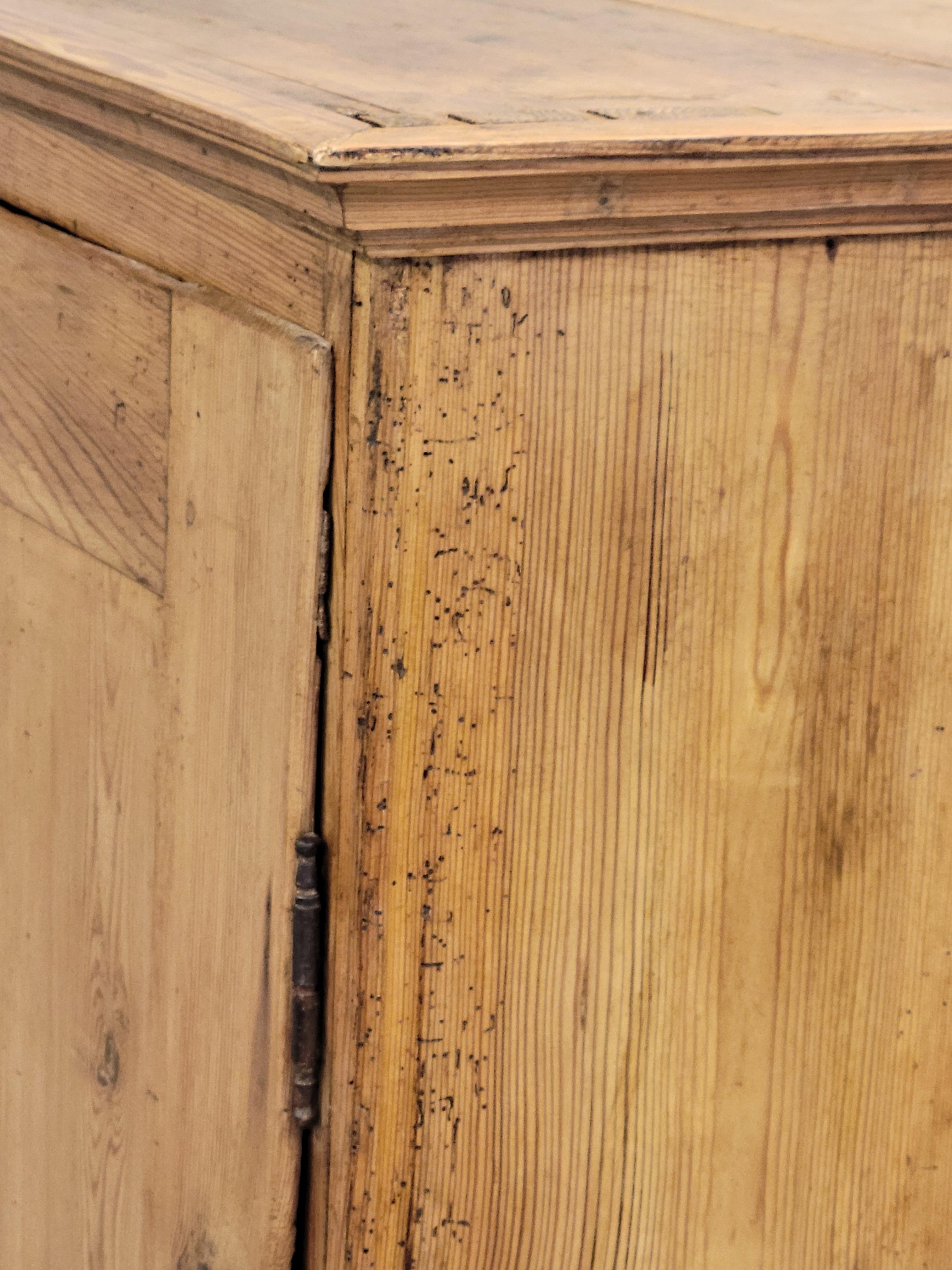 Antique European Pine Locking Pie or Larder Cabinet 10
