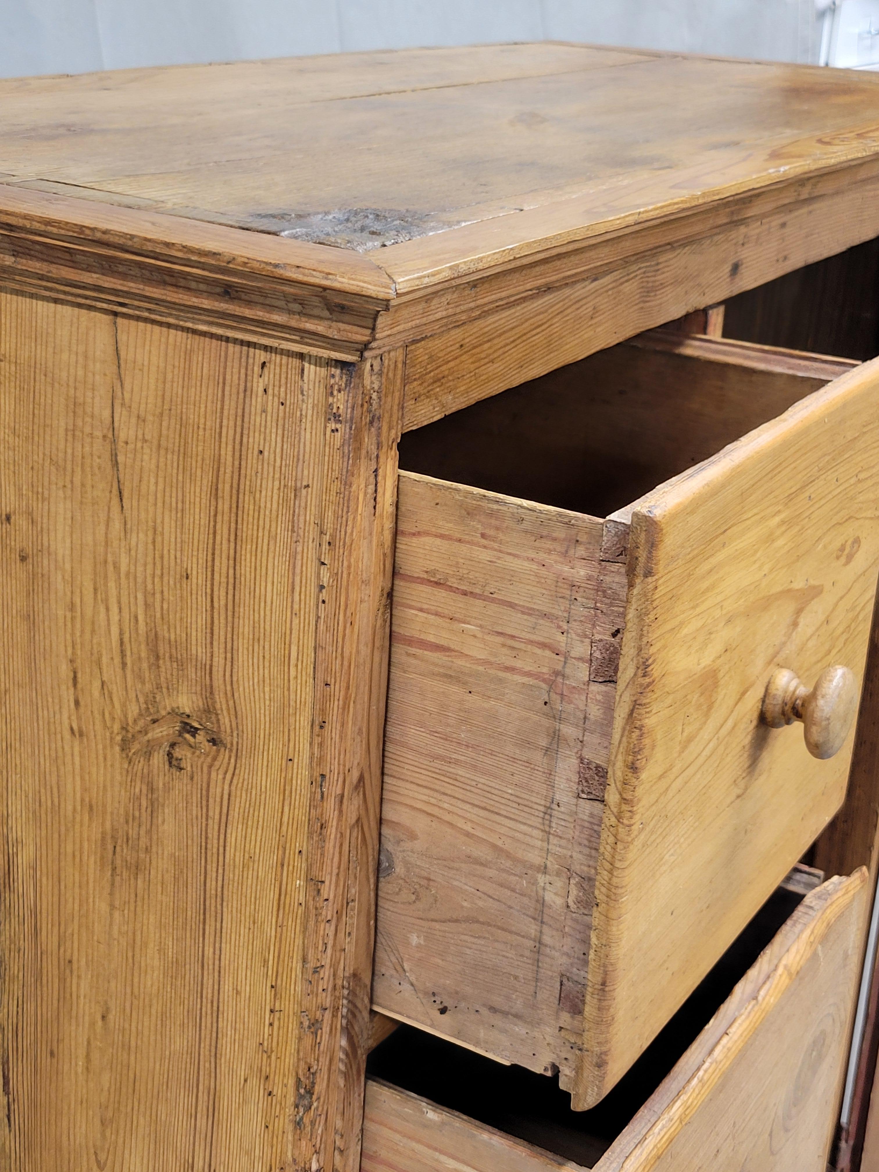 19th Century Antique European Pine Locking Pie or Larder Cabinet
