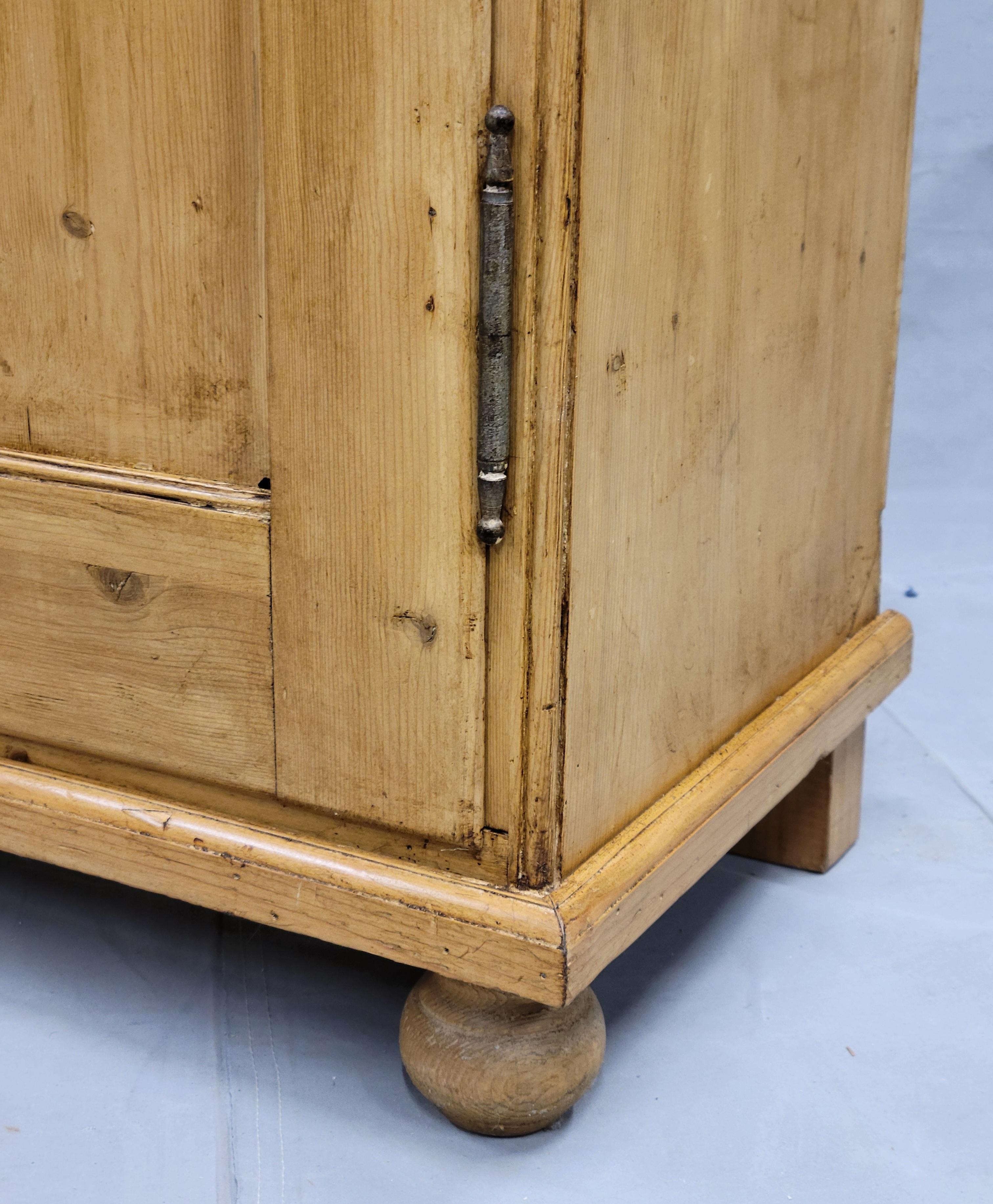 19th Century Antique European Pine Locking Pie or Larder Cabinet For Sale