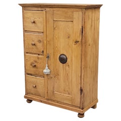 Antique European Pine Locking Pie or Larder Cabinet