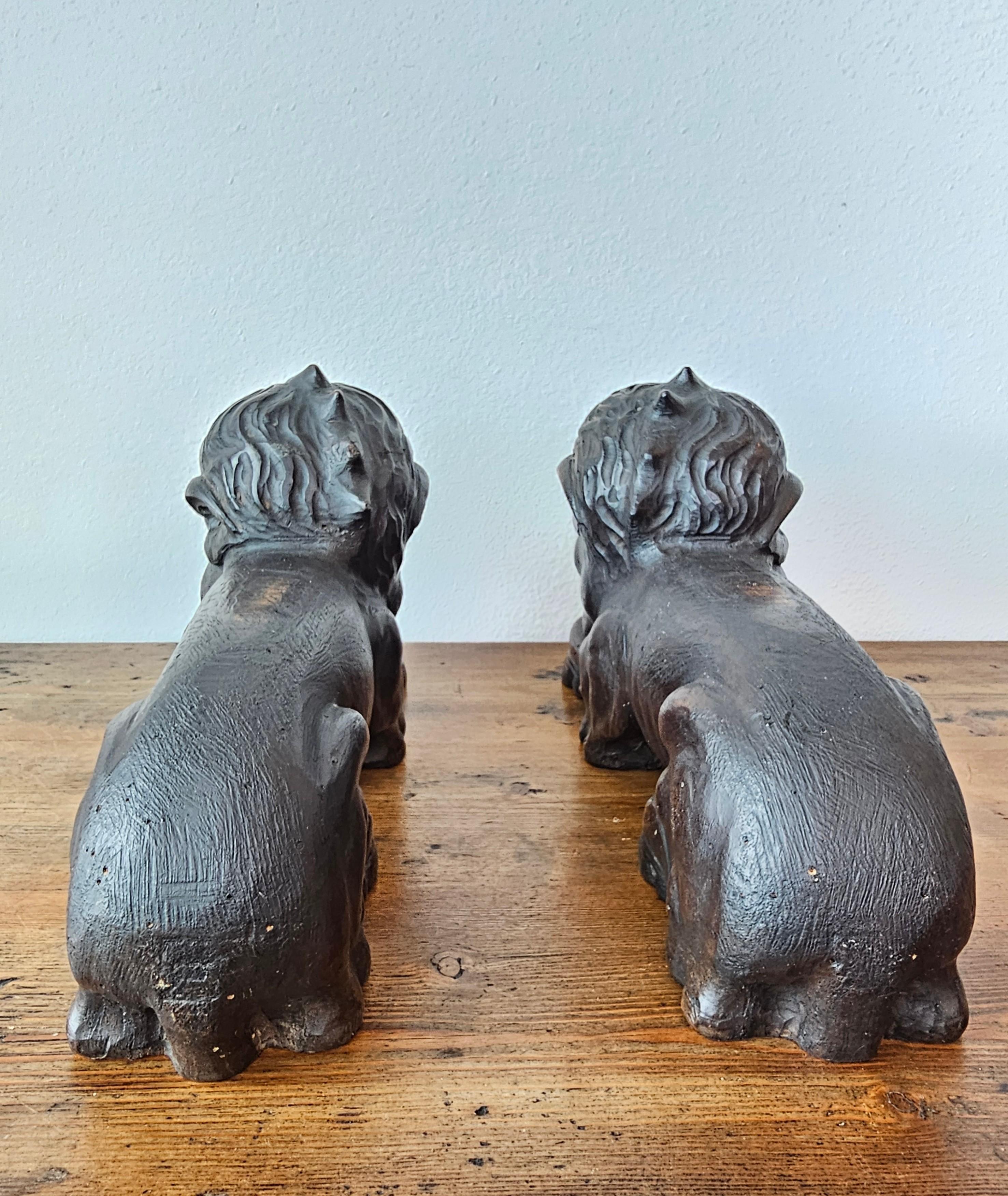 Antiguo Par Europeo Renacimiento Gótico Grotesco Figura León Arquitectónico en venta 6