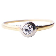 Antique European Ring 0.25ct Diamond solid 14K Yellow Gold Ø 5US /1.3 gr