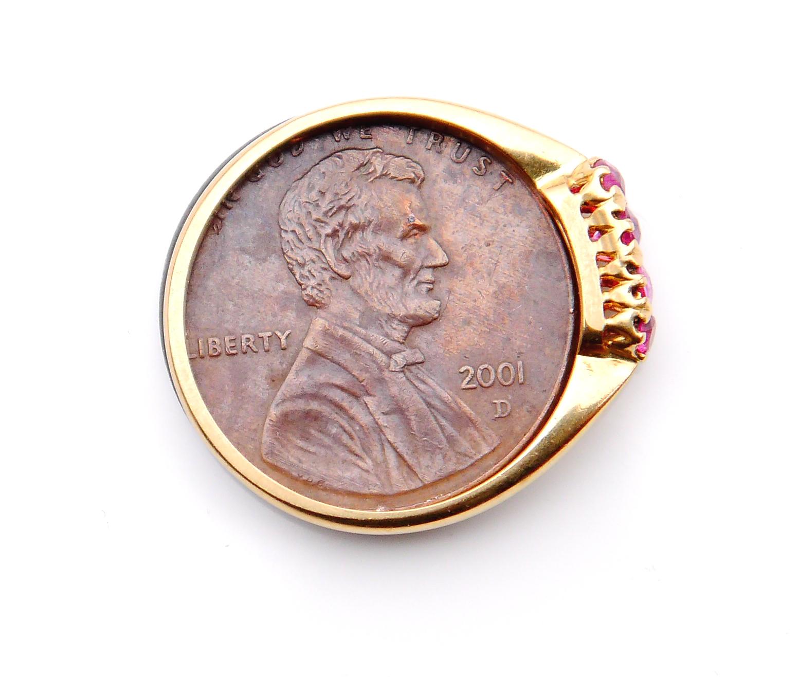 Antique European Ring 0.5ctw Ruby solid 18K Gold Ø 7.5 US / 1.8gr For Sale 6