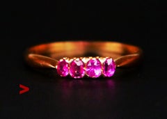 Bague européenne antique 0.5ctw Rubis massif Or 18K Ø 7.5 US / 1.8gr