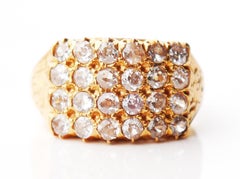 Antique European Ring 2ctw Diamonds solid 18K Yellow Gold Ø5.5 US/ 6.7gr