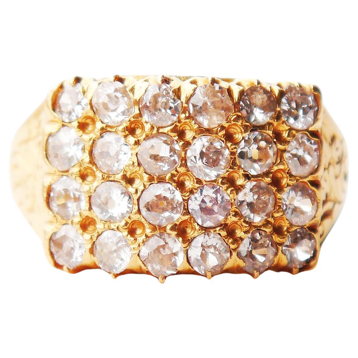 Antique European Ring 2ctw Diamonds solid 18K Yellow Gold Ø5.5 US/ 6.7gr For Sale